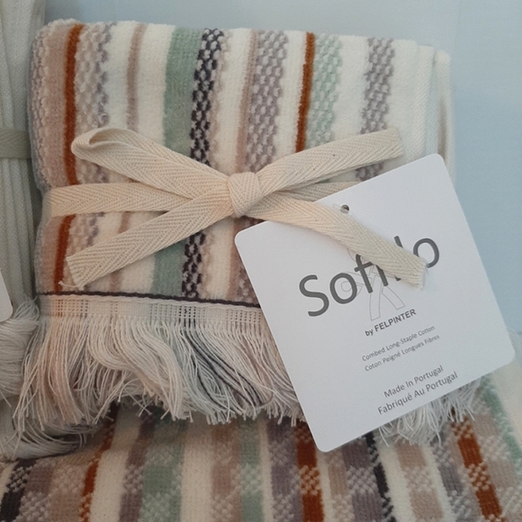 Felpinter Broken Stripe Combed Long Staple Cotton Bath Towel Set - Picture 5 of 16